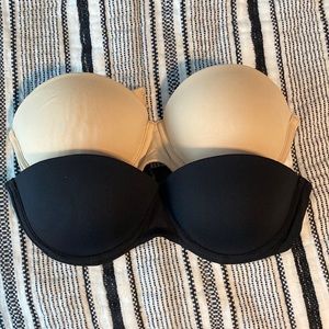 VS PINK strapless push-up bras